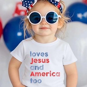 Christian Patriotic PNG, Loves Jesus America Design, Faith Based Shirt Graphic, USA Christian Sublimation, Religious Fourth of July PNG