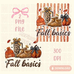 Striped Fall Basics PNG, Just a Girl Who loves fall Shirt Design, Autumn tee Graphic, Cute Pumpkin, Leopard print png, Dtf transfer shirt image 5