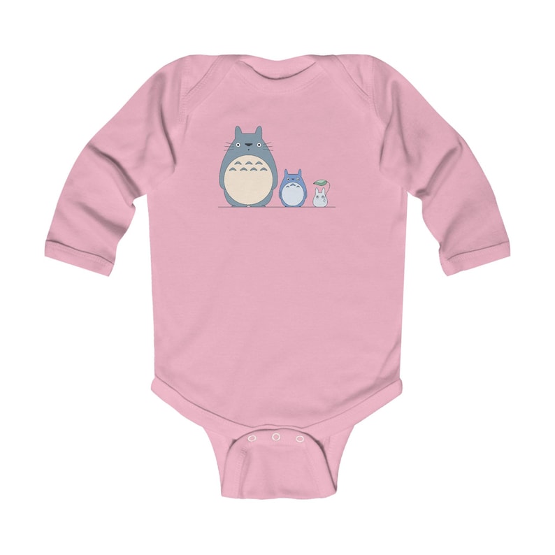 Adorable body de manga larga de Totoro para bebé, bonito conjunto para bebé, regalo para recién nacido, regalo para baby shower, ropa de invierno, body de algodón orgánico. imagen 4