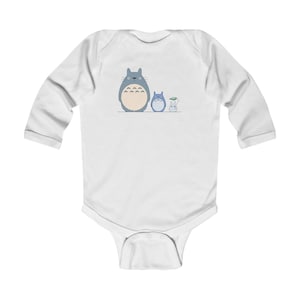 Adorable body de manga larga de Totoro para bebé, bonito conjunto para bebé, regalo para recién nacido, regalo para baby shower, ropa de invierno, body de algodón orgánico. imagen 1