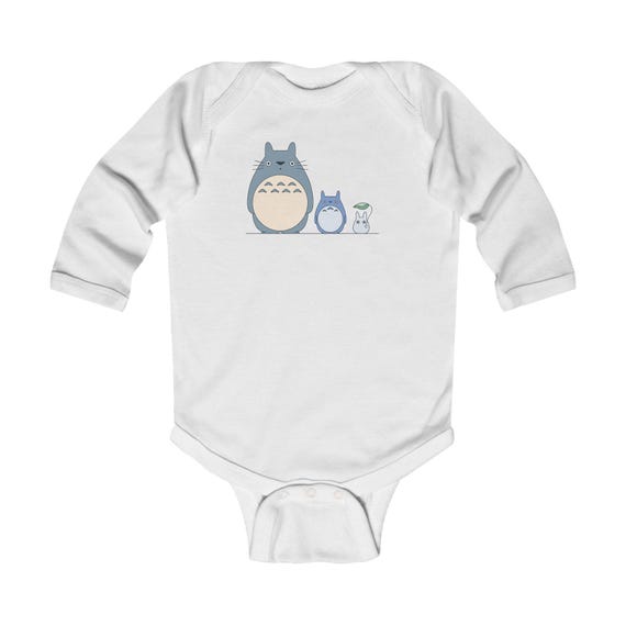 Adorable Totoro Infant Long Sleeve Bodysuit, Cute Baby Outfit, Newborn Gift, Baby Shower Present, Winter Wear, Organic Cotton Bodysuit