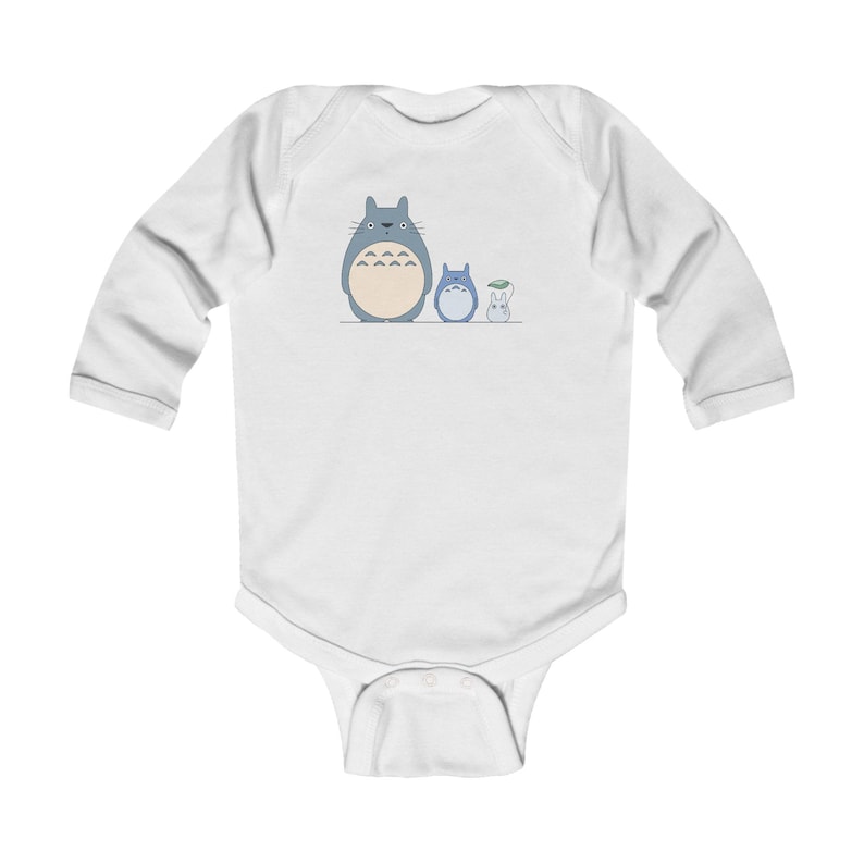 Adorable body de manga larga de Totoro para bebé, bonito conjunto para bebé, regalo para recién nacido, regalo para baby shower, ropa de invierno, body de algodón orgánico. imagen 1