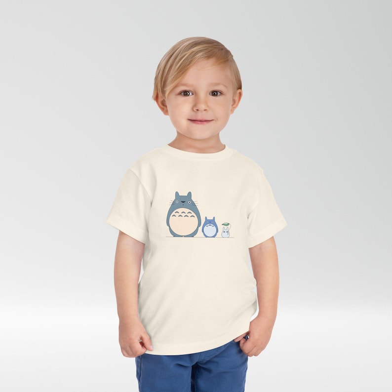 My Neighbor Totoro Toddler Tee, Studio Ghibli Unisex T-Shirt, Cute Forest Spirits Top, Anime Inspired Kids Shirt, Japanese Cartoon Character zdjęcie 1