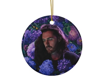 Ceramic Ornament - Hozier Inspired Floral, Holiday Tree Decoration, Christmas Ornament, Unique Gift, Home Decor, Tree Hanger