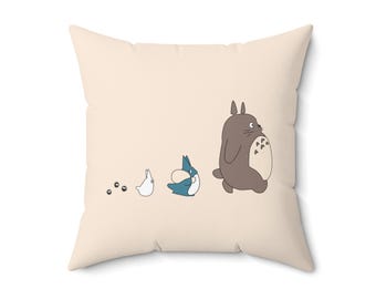 Adorable Totoro Pillow, Pillow insert included, Anime Home Decor, Cute Cartoon Couch Cushion, Nursery Room Decoration, Throw Pillow