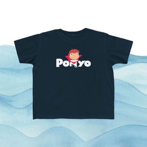 Camiseta de jersey fino para niños pequeños, camiseta de Ponyo, camiseta de anime para niños, camiseta de Studio Ghibli, camiseta de dibujos animados para niños, camiseta de animación japonesa