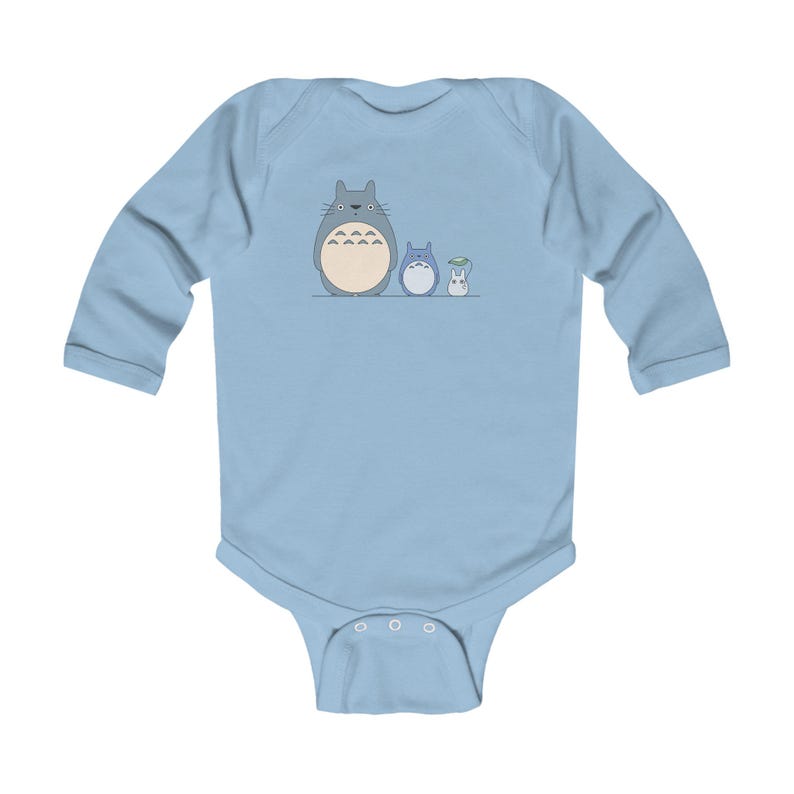 Adorable body de manga larga de Totoro para bebé, bonito conjunto para bebé, regalo para recién nacido, regalo para baby shower, ropa de invierno, body de algodón orgánico. imagen 3