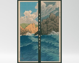 Kawase Hasui sztuka hachinohe-same w deszczowy dzień, Matowe pionowe plakaty, Dekoracja ścienna, Japoński wydruk artystyczny, Minimalistyczny plakat, Dom