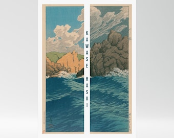 Matte Vertical Posters - Kawase Hasui art of hachinohe-same on a rainy day, Wall Art Decor, Japanese Art Print, Minimalist Poster, Home