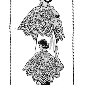 Lacy Butterfly Crochet Cape-Shawl Vintage PDF Pattern Design 787