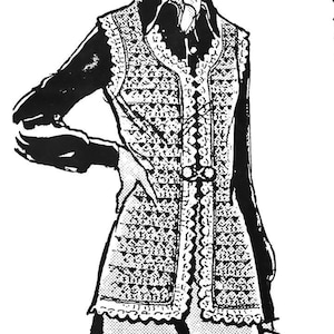 Shell Stitch Crochet Vest Vintage PDF Pattern Design 844