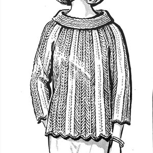 Striped Pullover Knitting Vintage PDF Pattern 5470