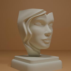 Abstract Decorative Woman Face Mask Statue STL File - Ready for 3D Printing Design