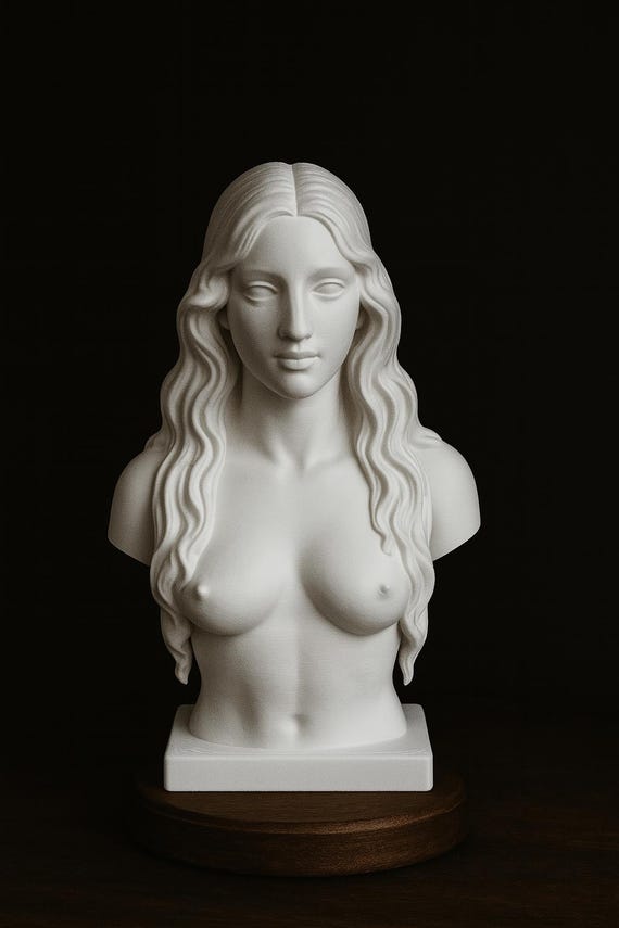Elegant Female Bust Sculpture: 3D Printable STL File (Digital Download)