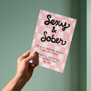 Sober Event invitation, Dry Birthday Invite, Dry Party Invite, Fun Sober Invite, Sober party, Celebrate Your Sober Loved Ones