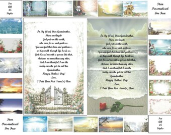 Mother's Day Personalized Gifts ~ Personalized Poems for that Special Grandmother ~ 20+ Print Styles available