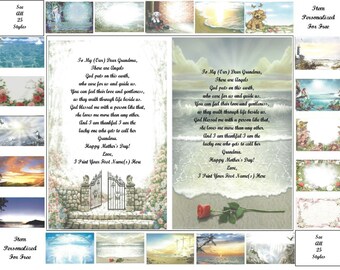 Mother's Day Personalized Gifts ~ Personalized Poems for that Special Grandma ~ 20+ Print Styles available