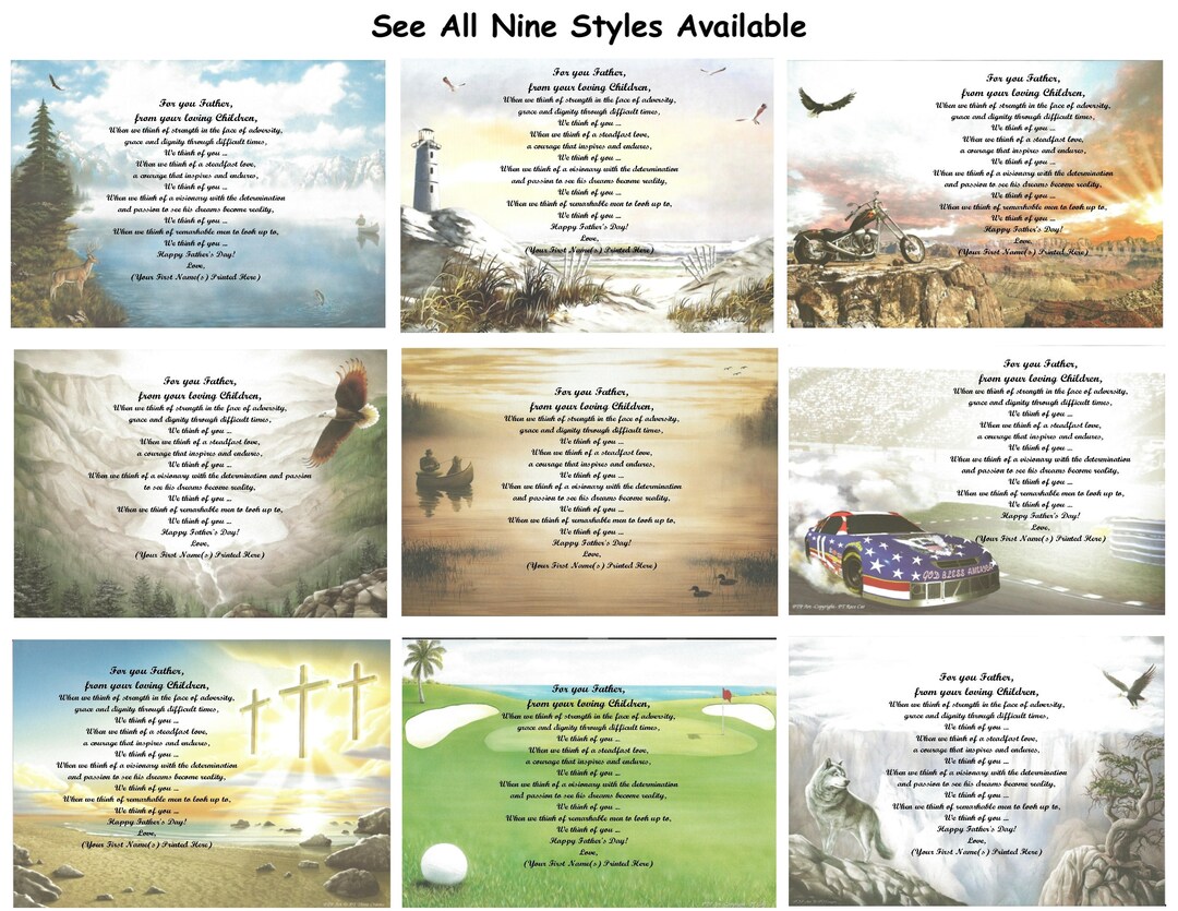 Father or Dad father's Day Poem'spersonalized Poem Etsy Ireland