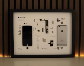 額装されたiPhone 3Gs分解写真：テクノロジー愛好家のウォールアート