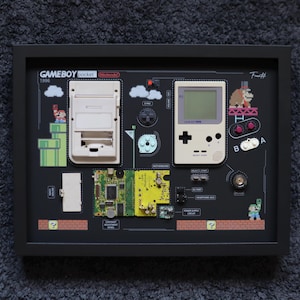 Framed Nintendo Game Boy Pocket – Matte Black Background - Retro Tech Wall Art