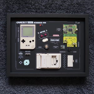 Disassembled Nintendo Game Boy Pocket – Retro Tech Wall Art – Vintage Console Decor