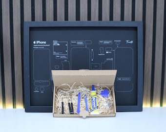 Kit para armar un marco de iPhone: Plantilla para armar un teléfono desmontado