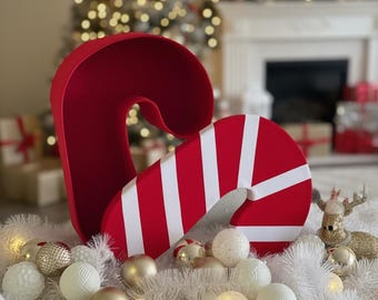 Handmade Velvet Candy Cane Gift Box, Holiday Keepsake Packaging (L36xW25xH10cm)