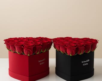 Handmade Velvet Heart Gift Box | Satin Ribbon, Velvet Interior