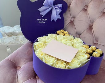 Handmade Velvet Hello Kitty Gift Box, Keepsake Box (L30xW33xH12cm)