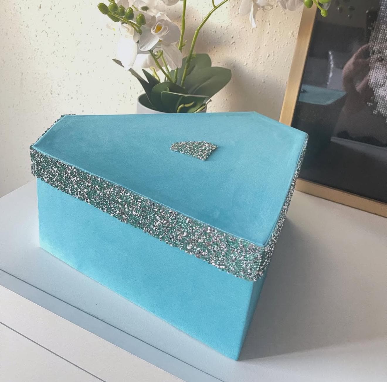 Unique Diamonds Box Handmade Velvet Diamond Gift Box, Rhinestone Keepsake Box (l25 ...