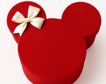 Handmade Velvet Mickey Mouse Gift Box, Custom Keepsake Basket (L42xW48xH12cm)