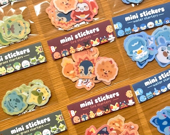 Mini Stickers | Grass Fire & Water Starters