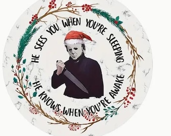 Michael Myers Vibrant Wood Christmas Ornament