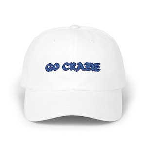 Stickerei &quot;&quot;GO CRAZIE&quot;&quot; Classic Dad Cap | Königsblau auf Königsblau