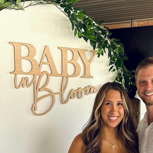 Baby in Bloom Wood Sign: Floral Baby Shower Backdrop
