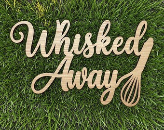 Whisked Away Sign: Bridal Shower Kitchen Backdrop Cutout