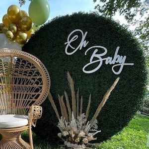 Oh Baby sign, style 744 , oh baby wooden sign, rustic baby shower, bohemian baby shower decor, baby reveal, oh baby back drop, baby shower image 1