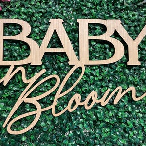 Baby in Bloom Sign, Baltic Birch, Shower Backdrop