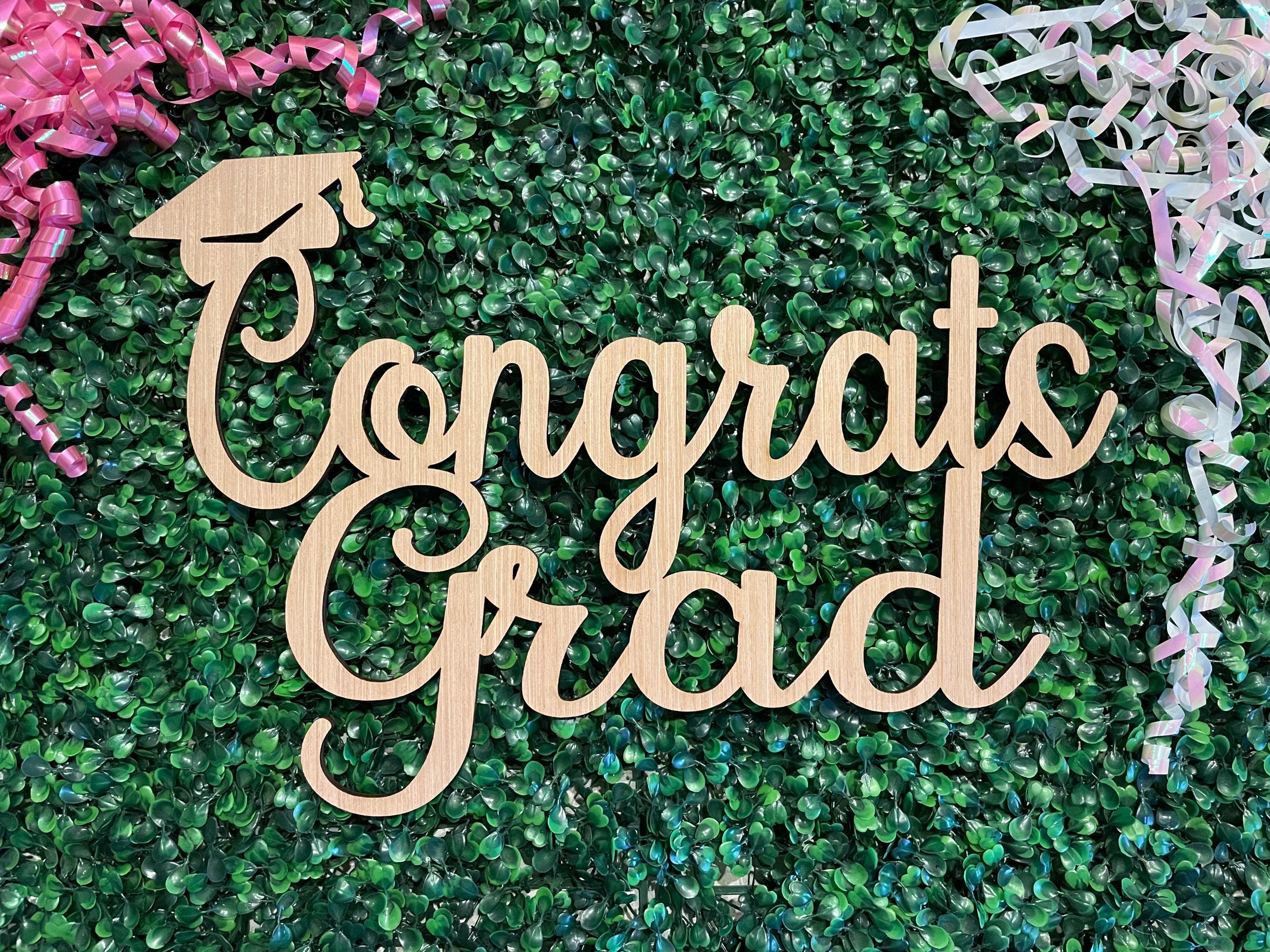 Congrats Grad Cap Wood Sign - Etsy