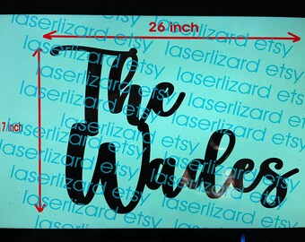 El apellido, su apellido, letrero con el apellido de la familia, letrero de 17,5 pulgadas de alto