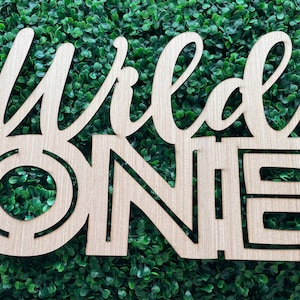 Wild One Sign, Party Backdrop Sign, Boy First Anniversary Banner, Safari Jungle Theme Birthday Party, One Year Boy Decoration, Wood