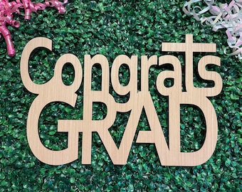 Letrero de madera "Felicitaciones Grad", decoración de graduación