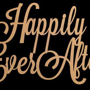 Happily Ever After Sign for Wedding, Bridal Shower Decoration Sign 17.5 x 26 inch Unfinished Wood