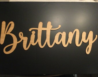 Unfinished Wood Name Sign 10" x 26" ,1 word per purchase,Personalized For Your Name Wall Decor