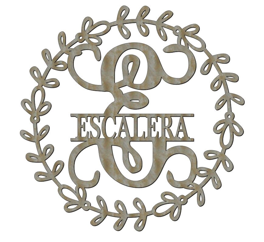 Unfinished Wood Circle Loops Name Frame Vine Monogram in 17.5 Etsy