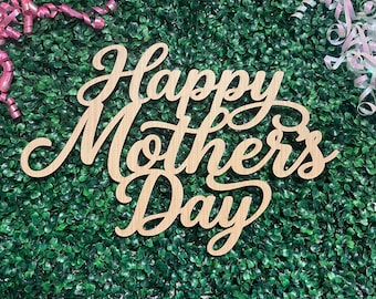 Happy Mother's Day Sign, Handcrafted Baltic Birch Wood Decor