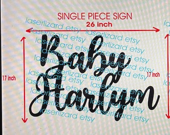 Pedido personalizado, contácteme, Baby Aiden, 17 x 26 pulgadas, madera contrachapada sin terminar de 5 mm de espesor.