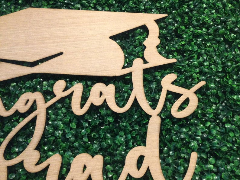 Congrats Grad Wooden Sign, Graduation Cap Photo Prop, Laser Cut Decor ...