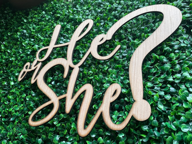 He or She Backdrop Wooden Sign Gender Reveal Decor Baby - Etsy