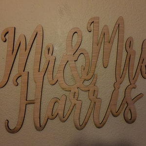 Mr & Mrs Wood Sign, Mr and Mrs sign, Wedding sign,